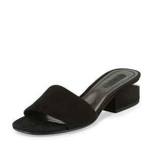 Alexander Wang Lou Slide Sandals Black Suede